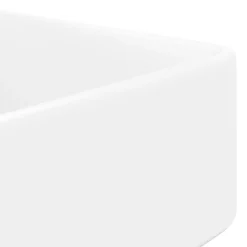 vidaXL Lavabo de cerámica cuadrado orificio de grifo y desagüe Blanco New