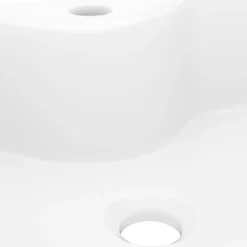 vidaXL Lavabo de cerámica cuadrado orificio de grifo y desagüe Blanco New