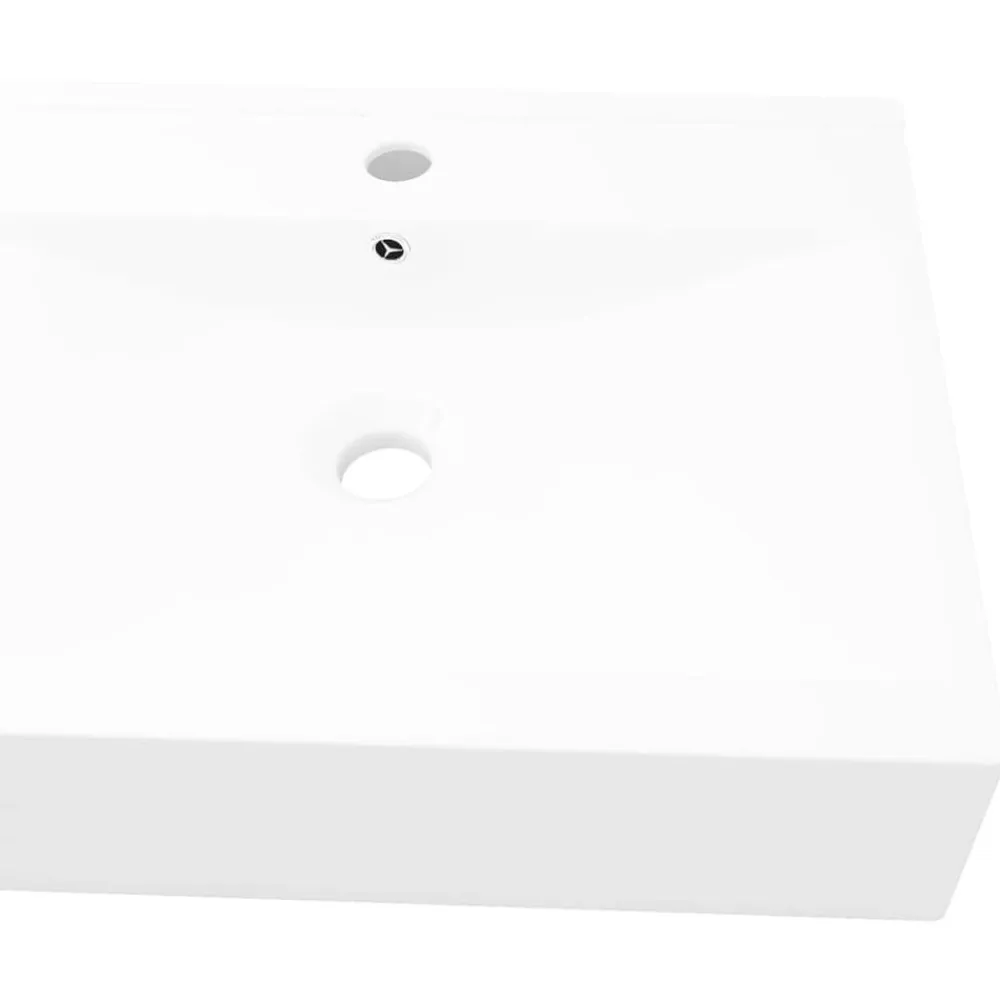 vidaXL Lavabo de cerámica rectangular con orificio de grifo 60x46 cm Blanco Online