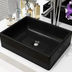 vidaXL Fontanería-Lavabo de cerámica rectangular 41x30x12 cm