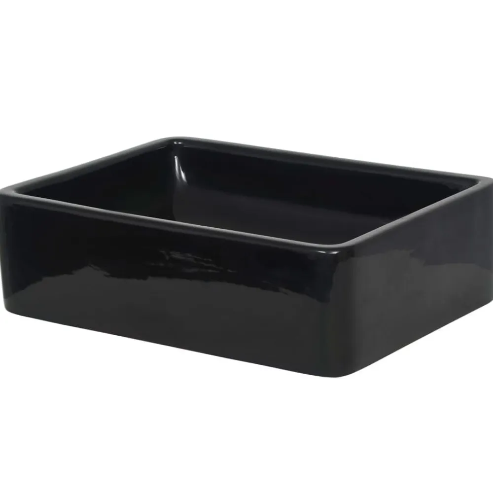 vidaXL Fontanería-Lavabo de cerámica rectangular 41x30x12 cm