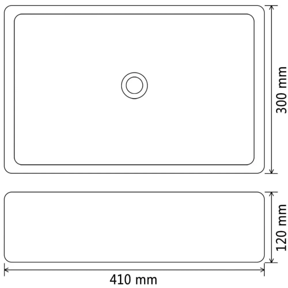 vidaXL Fontanería-Lavabo de cerámica rectangular 41x30x12 cm