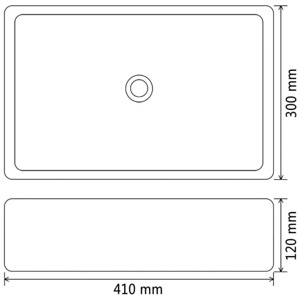 vidaXL Lavabo de cerámica 41x30x12 cm Blanco Best