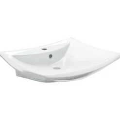 vidaXL Lavabo de cerámica rectangular con orificio de grifo y desagüe Blanco Sale