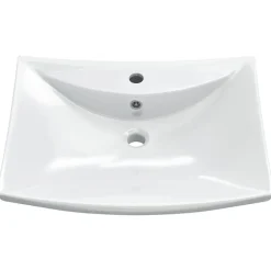 vidaXL Lavabo de cerámica rectangular con orificio de grifo y desagüe Blanco Sale