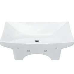 vidaXL Lavabo de cerámica rectangular con orificio de grifo y desagüe Blanco Sale