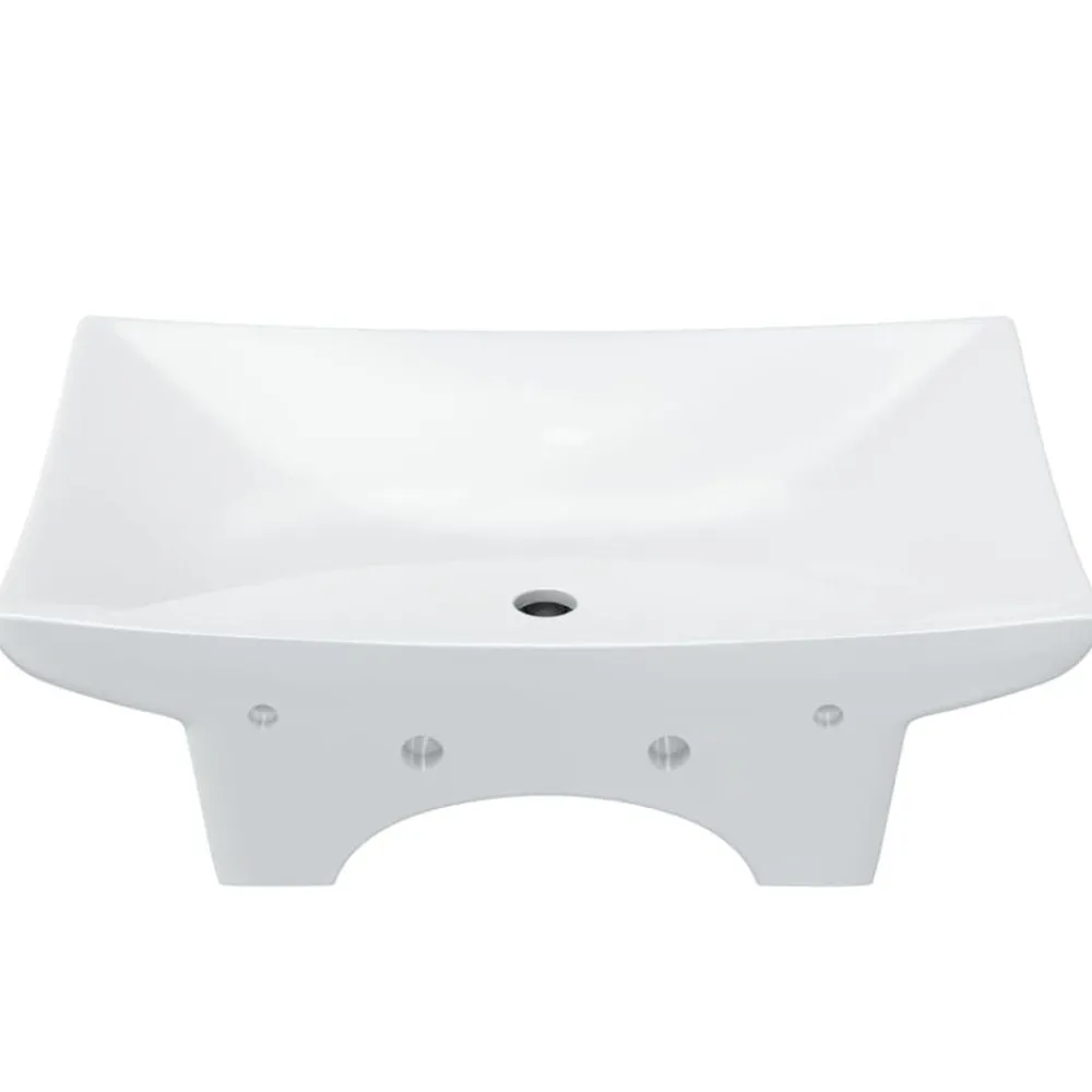 vidaXL Lavabo de cerámica rectangular con orificio de grifo y desagüe Blanco Sale