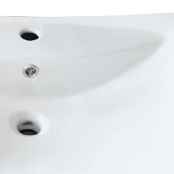 vidaXL Lavabo de cerámica rectangular con orificio de grifo y desagüe Blanco Sale
