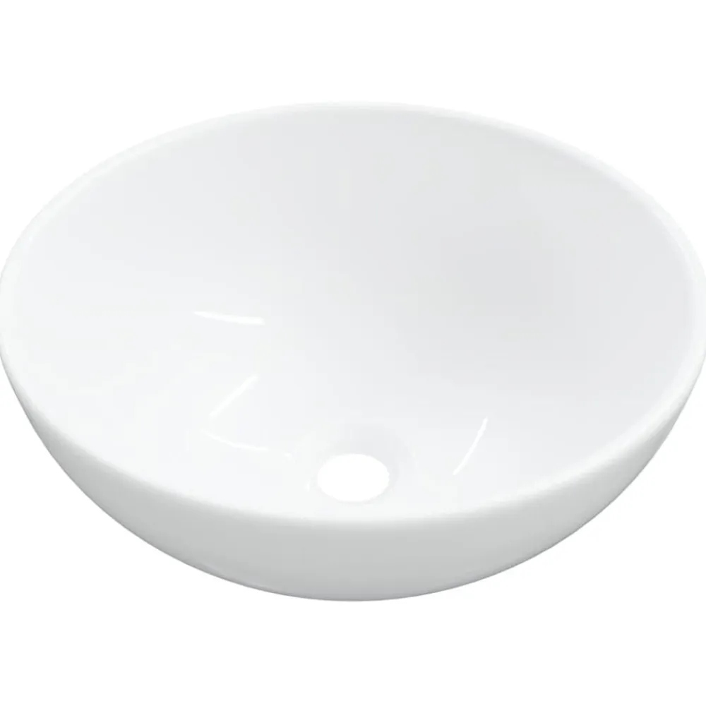 vidaXL Lavabo de cerámica 28x28x10 cm Blanco Outlet