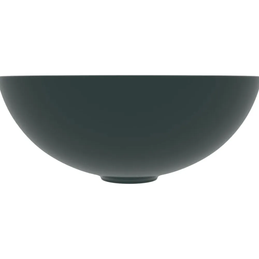 vidaXL Fontanería-Lavabo de cuarto de baño redondo cerámica