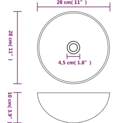 vidaXL Fontanería-Lavabo de cuarto de baño redondo cerámica