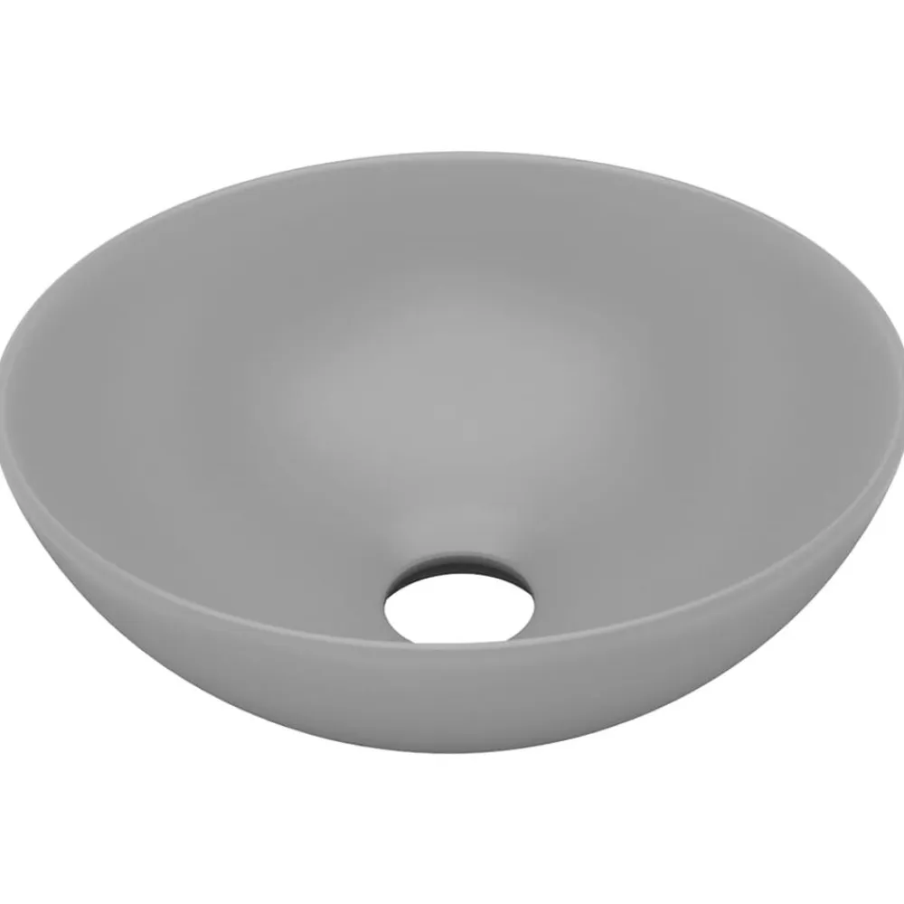 vidaXL Fontanería-Lavabo de cuarto de baño redondo cerámica