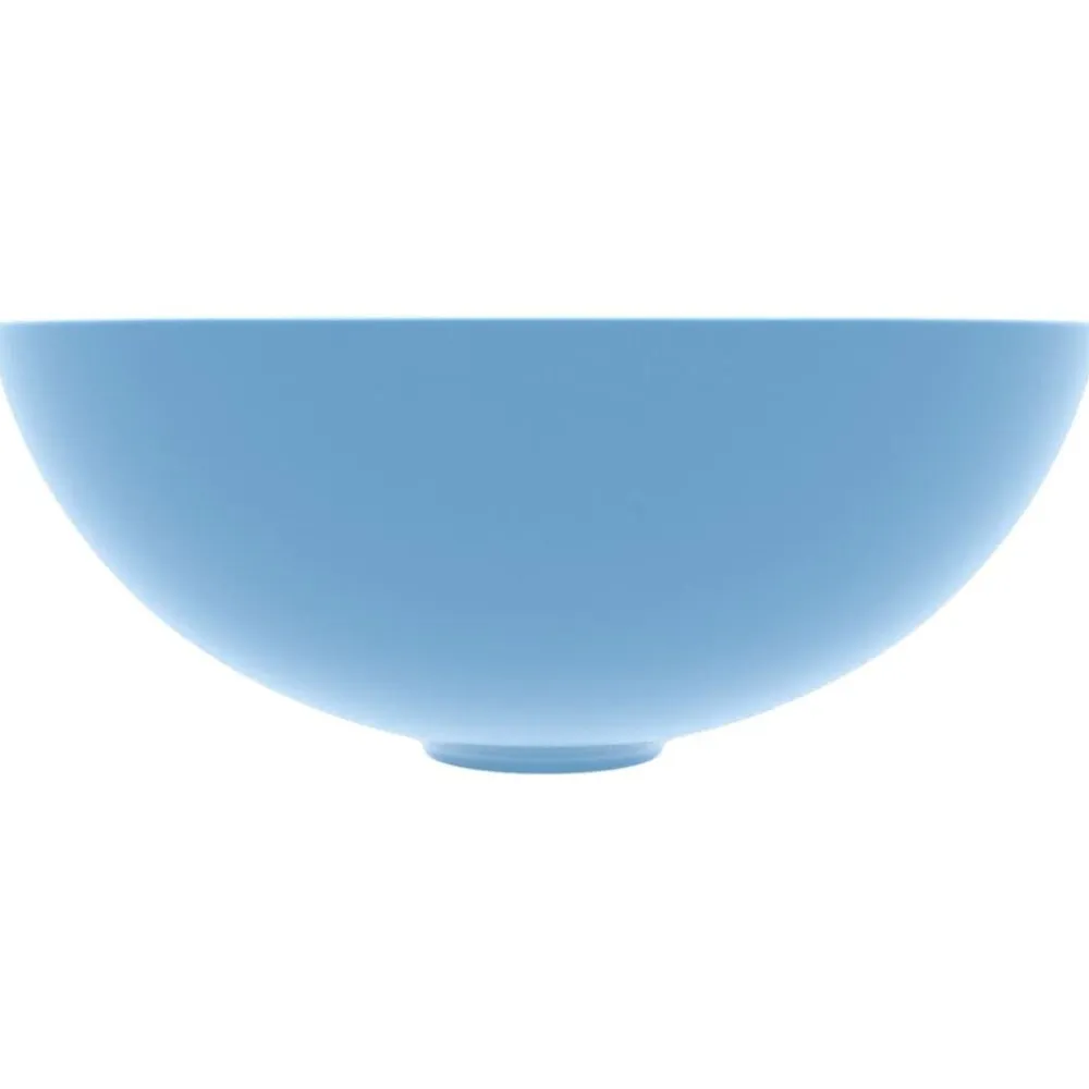 vidaXL Lavabo de cuarto de baño redondo cerámica Azul claro Outlet