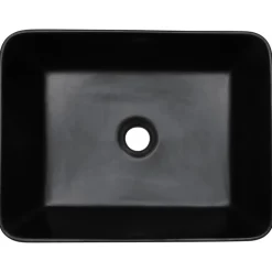 vidaXL Lavabo de encimera rectangular cerámica negro azul 46x35,5x13cm Negro y azul Hot