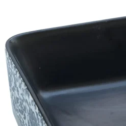 vidaXL Lavabo de encimera rectangular cerámica negro azul 46x35,5x13cm Negro y azul Hot