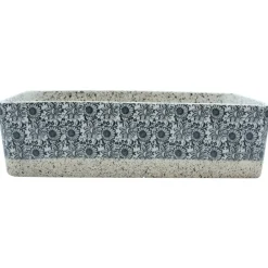 vidaXL Lavabo de encimera rectangular cerámica gris azul 46x35,5x13 cm Gris y azul Sale