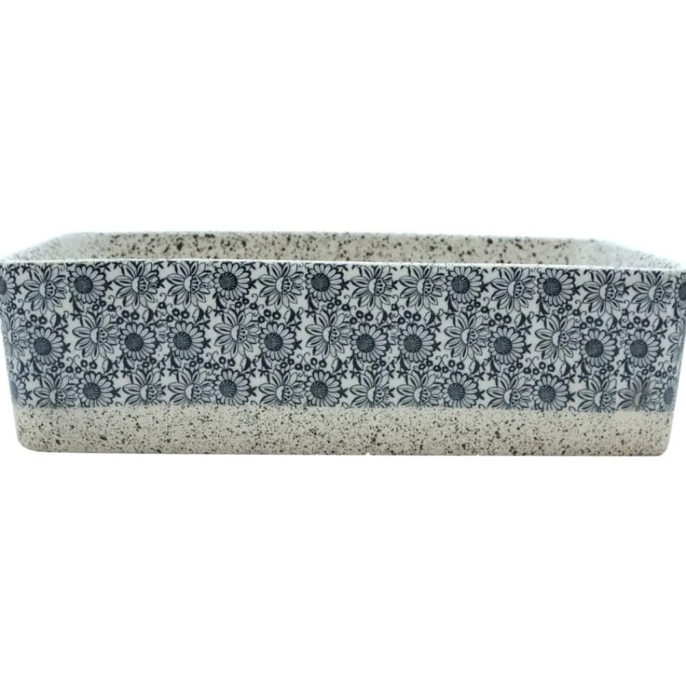 vidaXL Lavabo de encimera rectangular cerámica gris azul 46x35,5x13 cm Gris y azul Sale