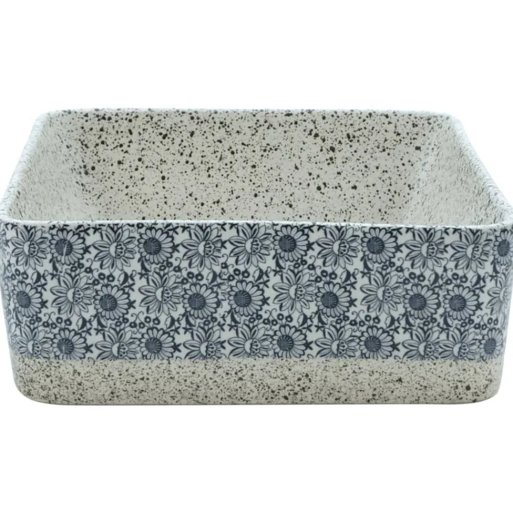 vidaXL Lavabo de encimera rectangular cerámica gris azul 46x35,5x13 cm Gris y azul Sale