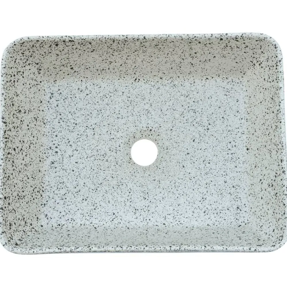vidaXL Lavabo de encimera rectangular cerámica gris azul 46x35,5x13 cm Gris y azul Sale
