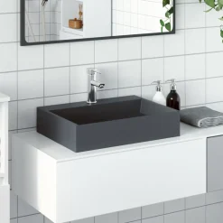 vidaXL Fontanería-Lavabo de fundición de mineral/mármol 50x38x13 cm