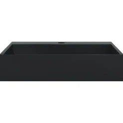 vidaXL Lavabo de fundición de mineral/mármol mate 50x38x11 cm Negro Online