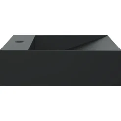 vidaXL Lavabo de fundición de mineral/mármol mate 50x38x11 cm Negro Online