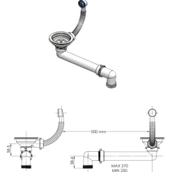 vidaXL Fontanería-Lavabo de granito 600x450x120 mm