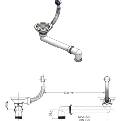 vidaXL Fontanería-Lavabo de granito 600x450x120 mm