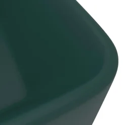 vidaXL Lavabo de lujo cerámica 41x30x12 cm verde oscuro mate Clearance