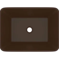vidaXL Lavabo de lujo cerámica marrón oscuro mate 41x30x12 cm marrón oscuro mate New