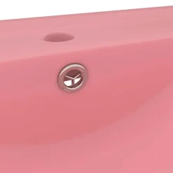 vidaXL Lavabo de lujo con grifo cerámica 60x46 cm rosa mate Hot