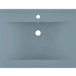 vidaXL Fontanería-Lavabo de lujo con grifo cerámica 60x46 cm azul claro