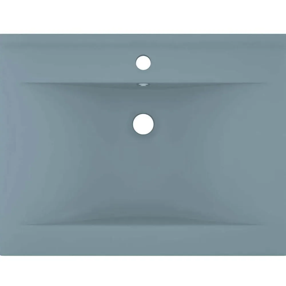 vidaXL Fontanería-Lavabo de lujo con grifo cerámica 60x46 cm azul claro