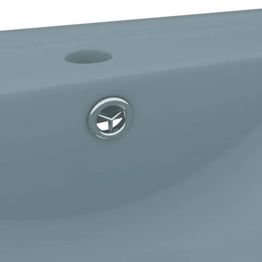 vidaXL Fontanería-Lavabo de lujo con grifo cerámica 60x46 cm azul claro