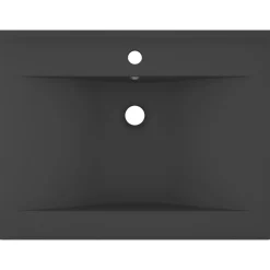 vidaXL Fontanería-Lavabo de lujo con grifo cerámica gris oscuro 60x46 cm