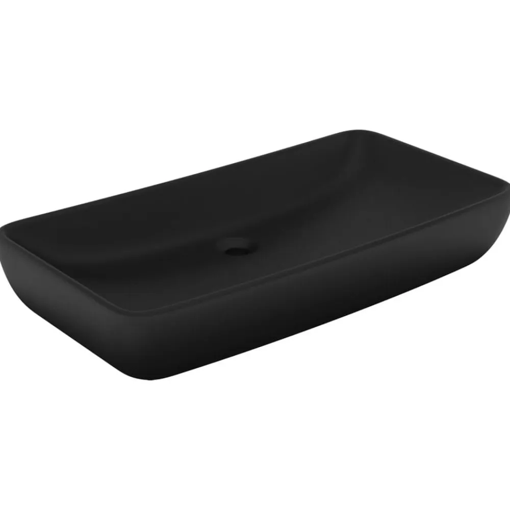 vidaXL Fontanería-Lavabo de lujo de cerámica rectangular 71x38 cm