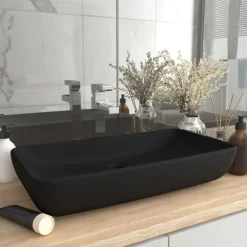 vidaXL Fontanería-Lavabo de lujo de cerámica rectangular 71x38 cm