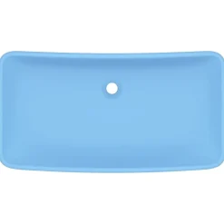vidaXL Lavabo de lujo de cerámica rectangular 71x38 cm azul claro mate Best