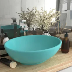 vidaXL Fontanería-Lavabo de lujo ovalado cerámica 40x33 cm
