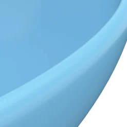 vidaXL Lavabo de lujo ovalado cerámica 40x33 cm azul claro mate Sale
