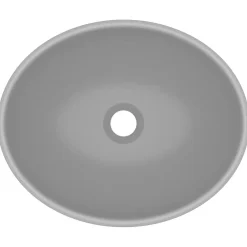 vidaXL Lavabo de lujo ovalado cerámica 40x33 cm gris claro mate Clearance
