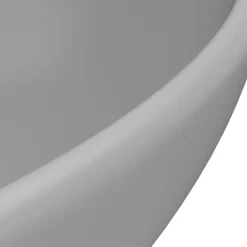 vidaXL Lavabo de lujo ovalado cerámica 40x33 cm gris claro mate Clearance