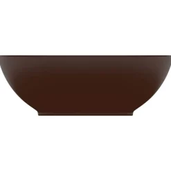 vidaXL Fontanería-Lavabo de lujo ovalado cerámica marrón oscuro mate 40x33 cm