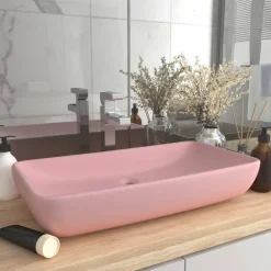vidaXL Fontanería-Lavabo de lujo rectangular de cerámica 71x38 cm