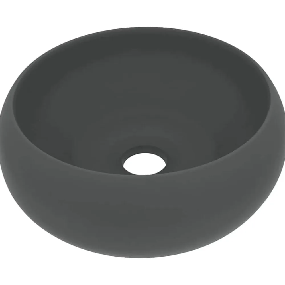 vidaXL Fontanería-Lavabo de lujo redondo cerámica 40x15 cm