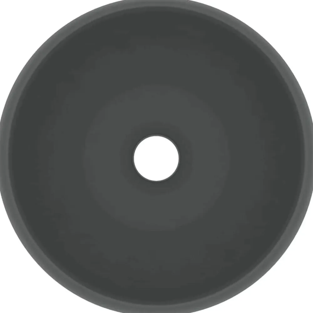 vidaXL Fontanería-Lavabo de lujo redondo cerámica 40x15 cm