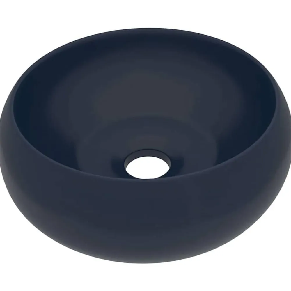 vidaXL Fontanería-Lavabo de lujo redondo cerámica 40x15 cm