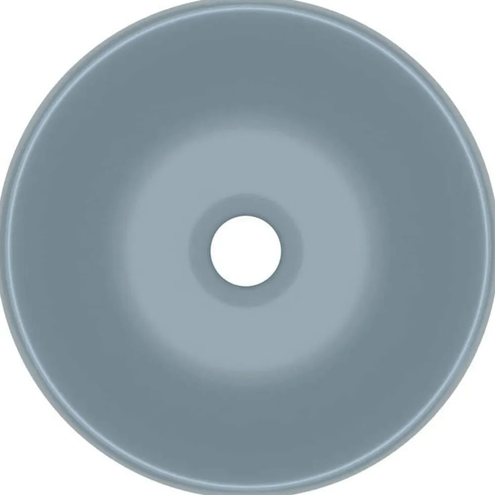 vidaXL Fontanería-Lavabo de lujo redondo cerámica 40x15 cm