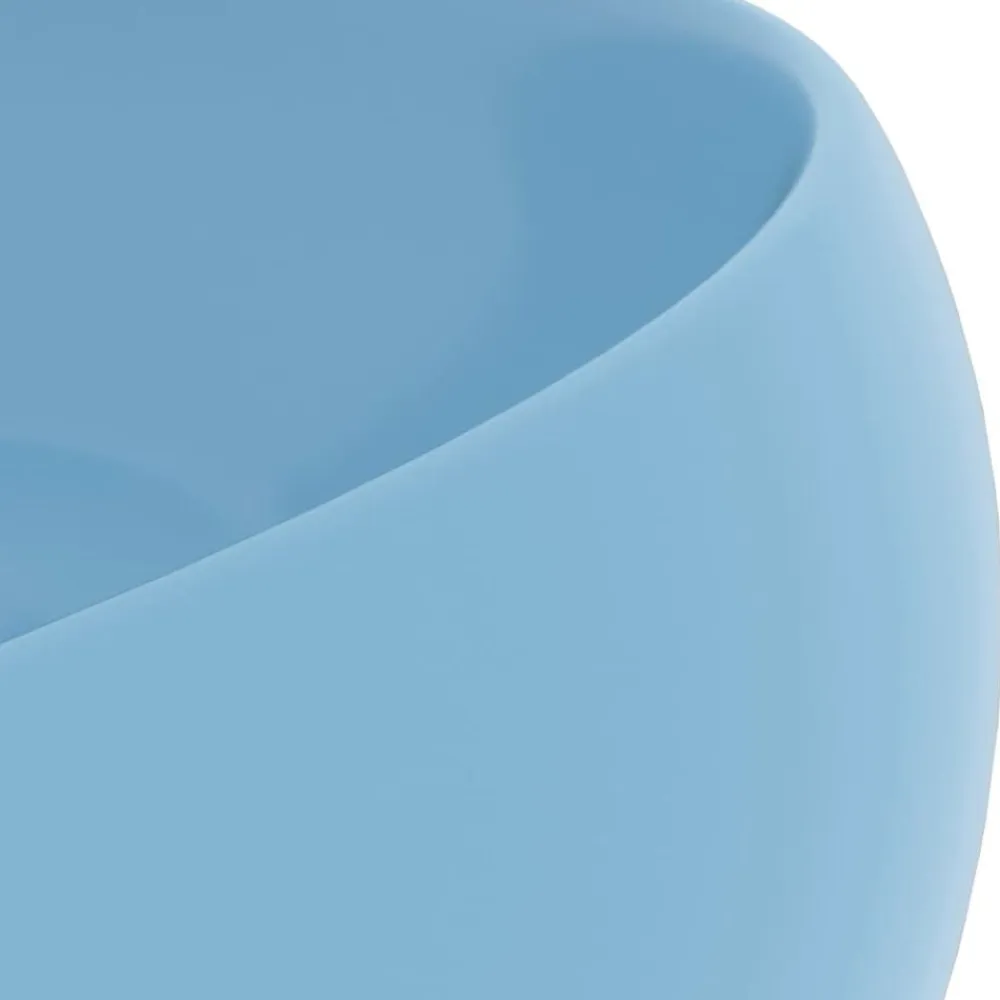 vidaXL Fontanería-Lavabo de lujo redondo cerámica 40x15 cm