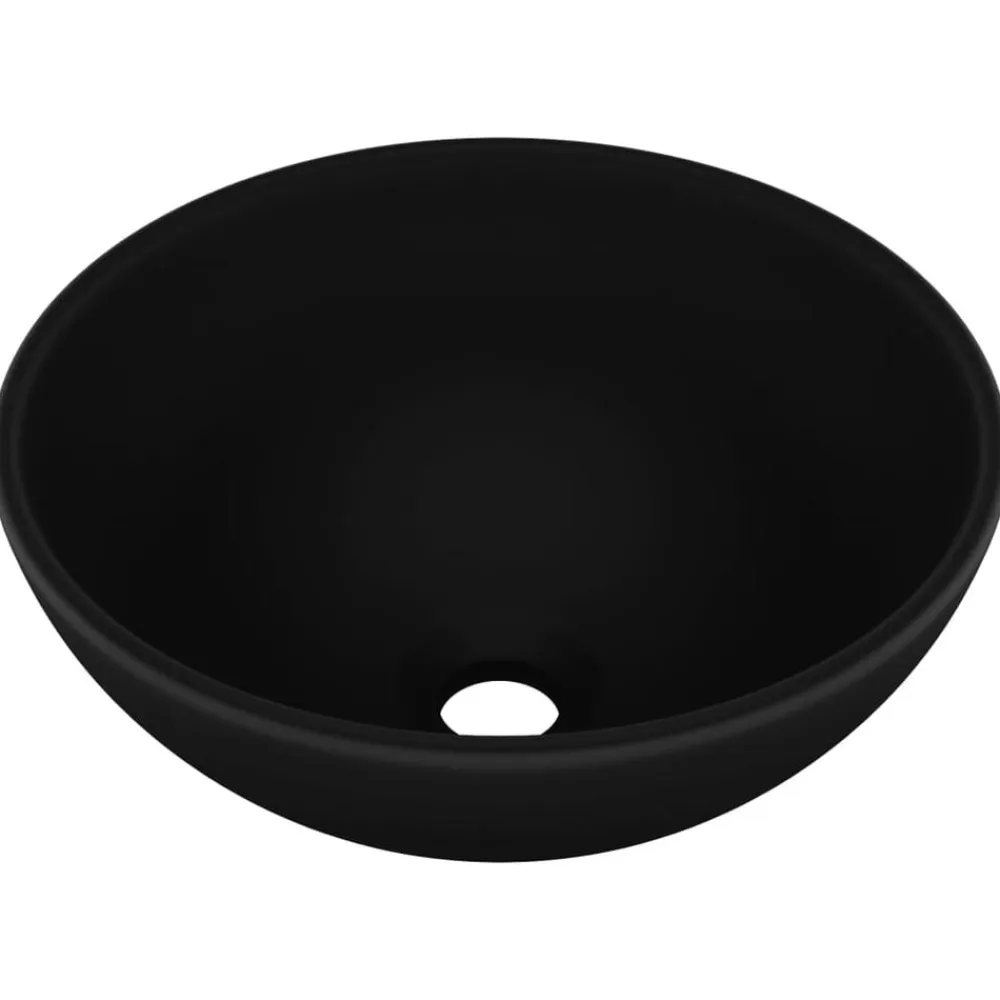 vidaXL Fontanería-Lavabo de lujo redondo cerámica 32,5x14 cm